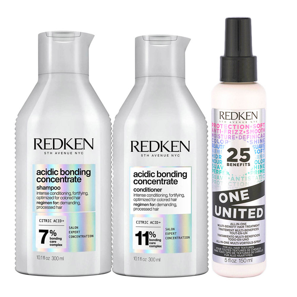 Redken Acidic Bonding Concentrate Shampoo 300ml Conditioner 300ml Spray 150ml [all]