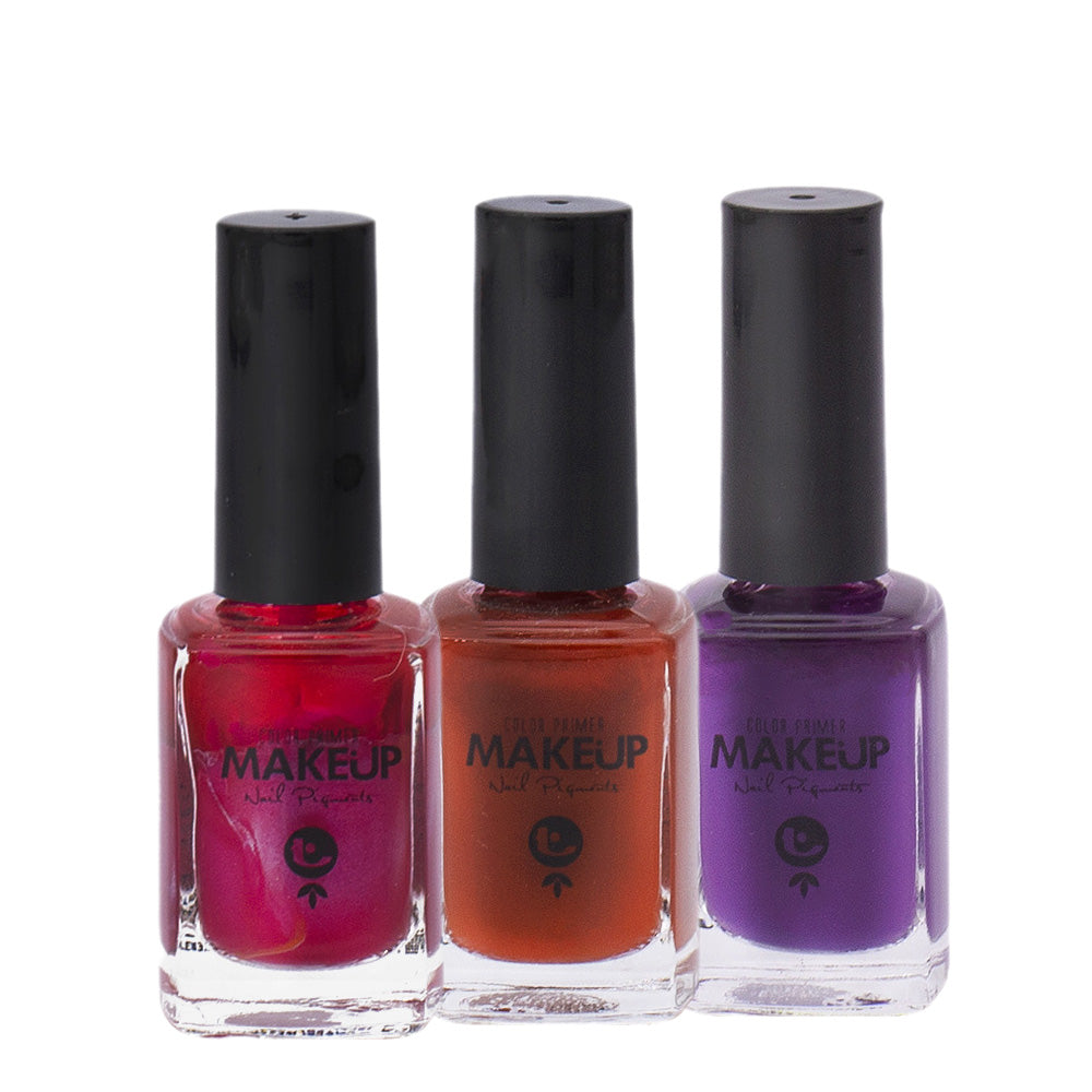 Tecna Smalti per Unghie 1PR Porpora 12ml + 1OR Rame Naturale 12ml +  2PR Fucsia 12ml