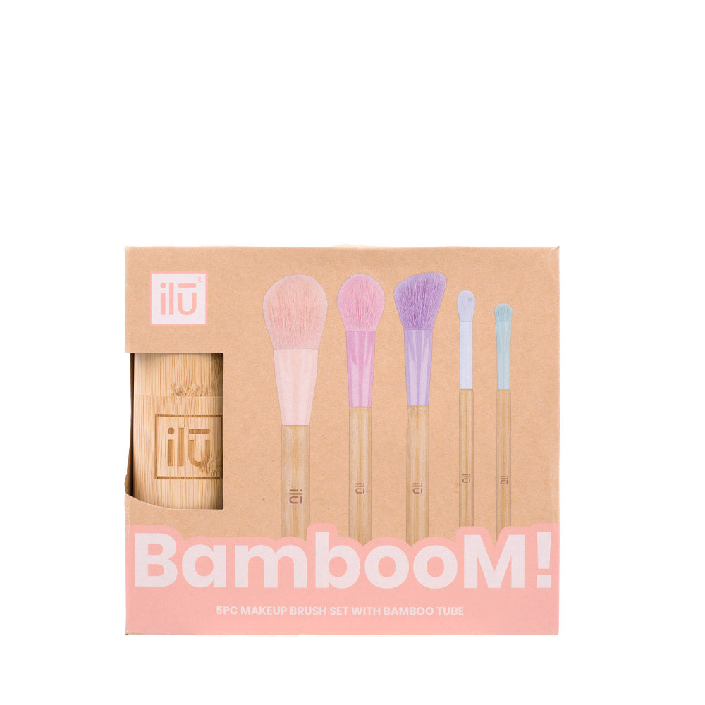Ilū Make Up Bamboom Brush 5pz+Tube Set - set 5 pennelli+contenitore