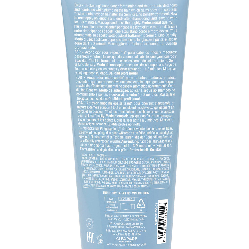 Alfaparf Milano Semi Di Lino Density Thickening Conditioner 200ml - balsamo ispessente