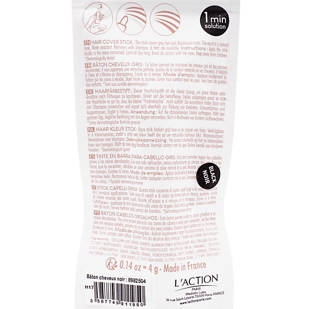 Sibel L'Action Paris Hair Cover Stick Nero 4gr - stick correttore capelli