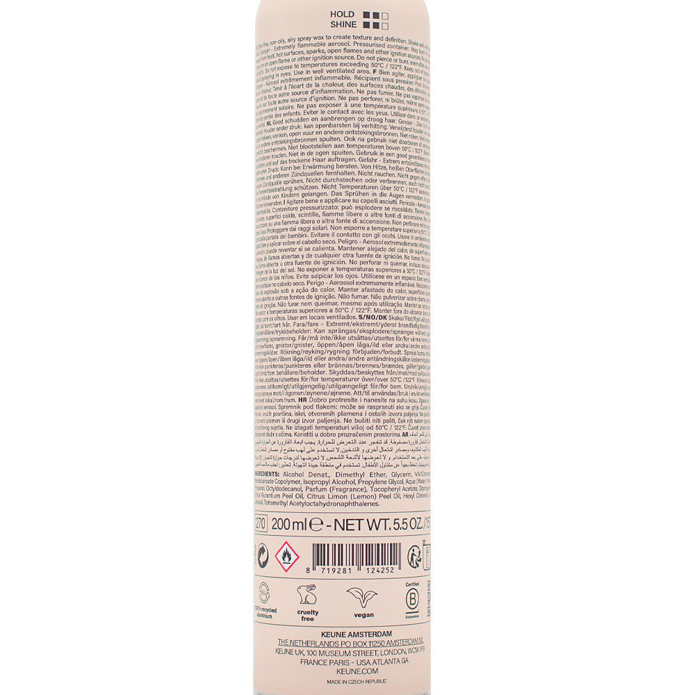 Keune Style Texture Air Wax Lightweight Spray Wax 200ml - cera spray ultraleggera