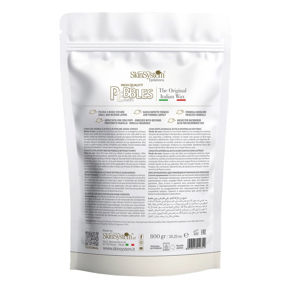 SkinSystem Le Pebbles High Quality Brazilian Pebbles Wax White Vanilla Cream 800gr - cera brasiliana