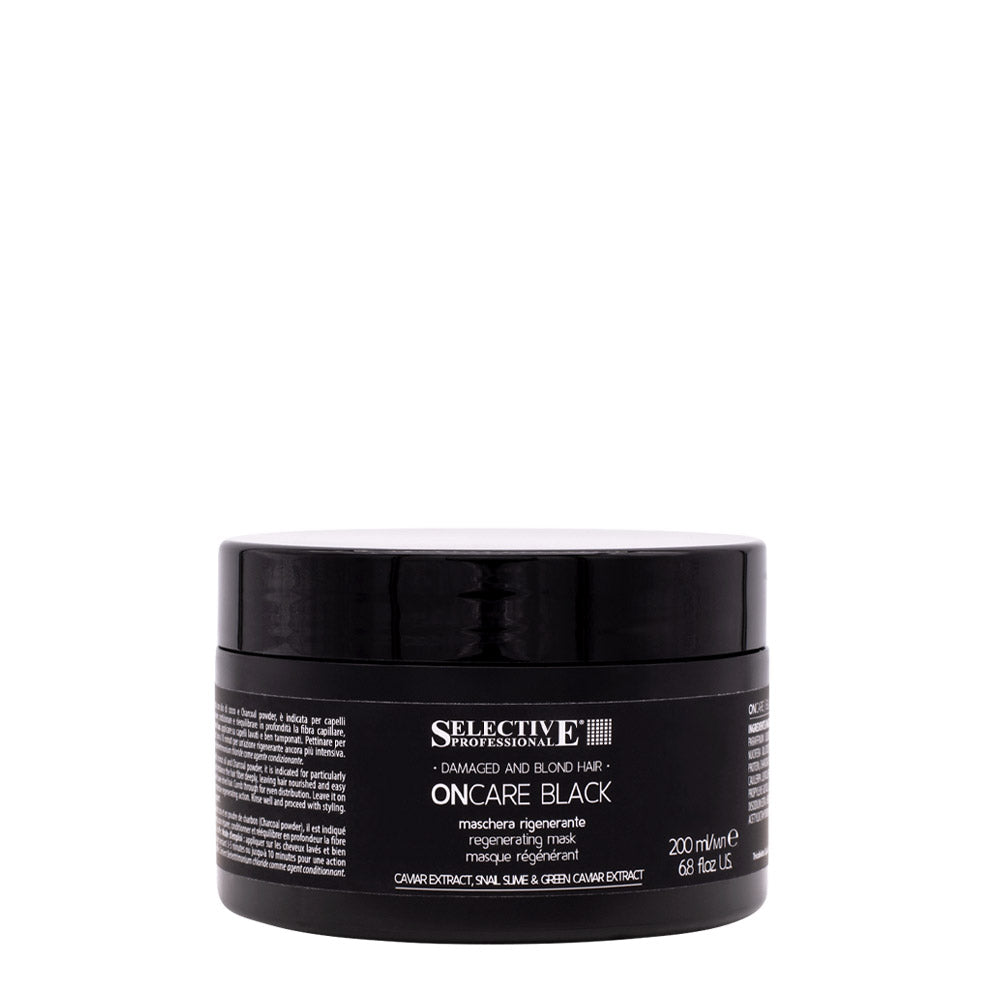 Selective Professional On Care Black Mask 200ml - maschera rigenerante capelli biondi