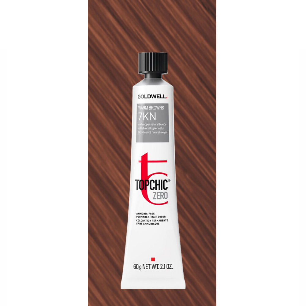 7KN Topchic Zero Warm Browns Mid Copper Natural Blonde Tb 60ml - colorazione permanente senza ammoniaca