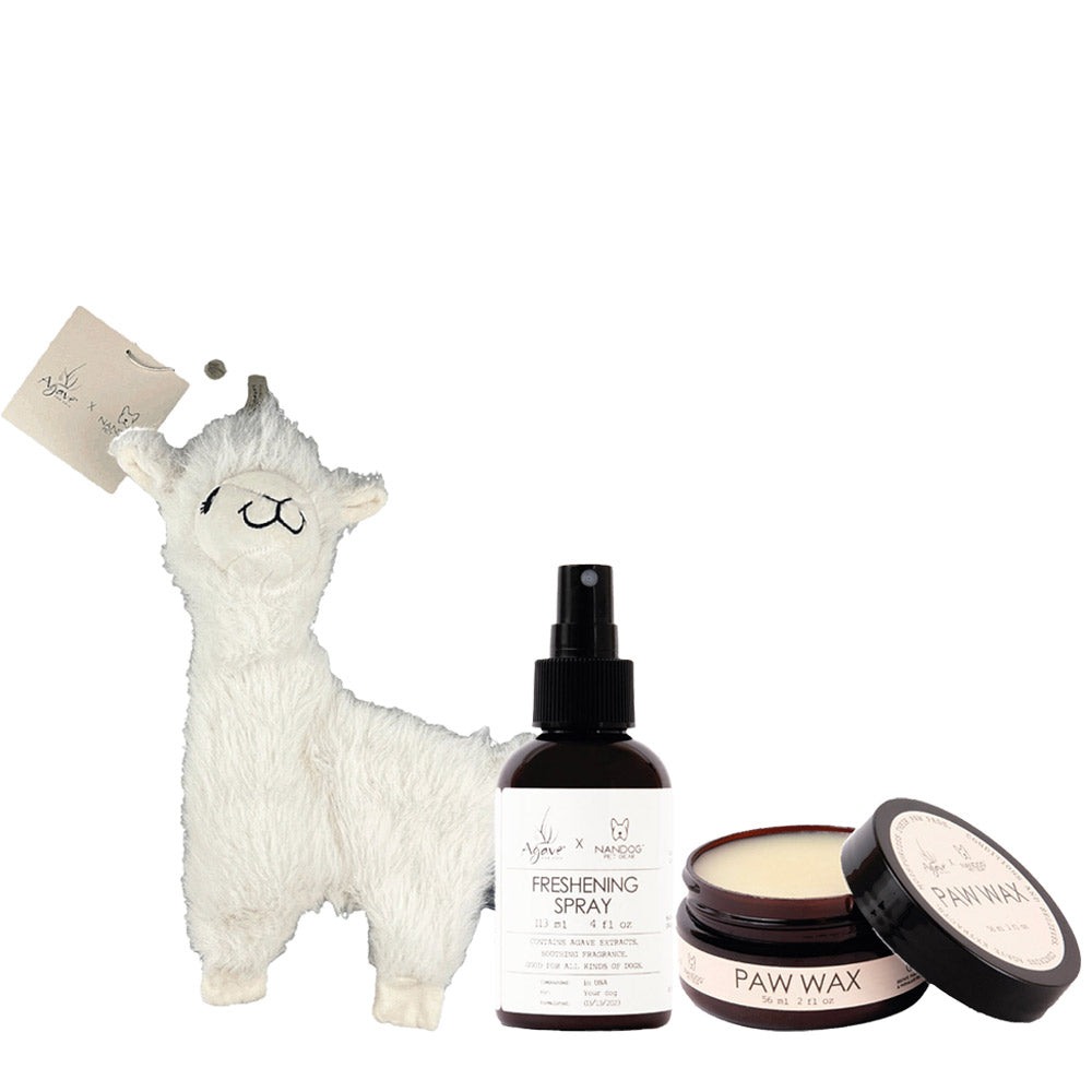 Agave Pet BestFriendForever Peluche Gioco Alpaca 33cm Freshening Spray 113ml Paw Wax 56ml