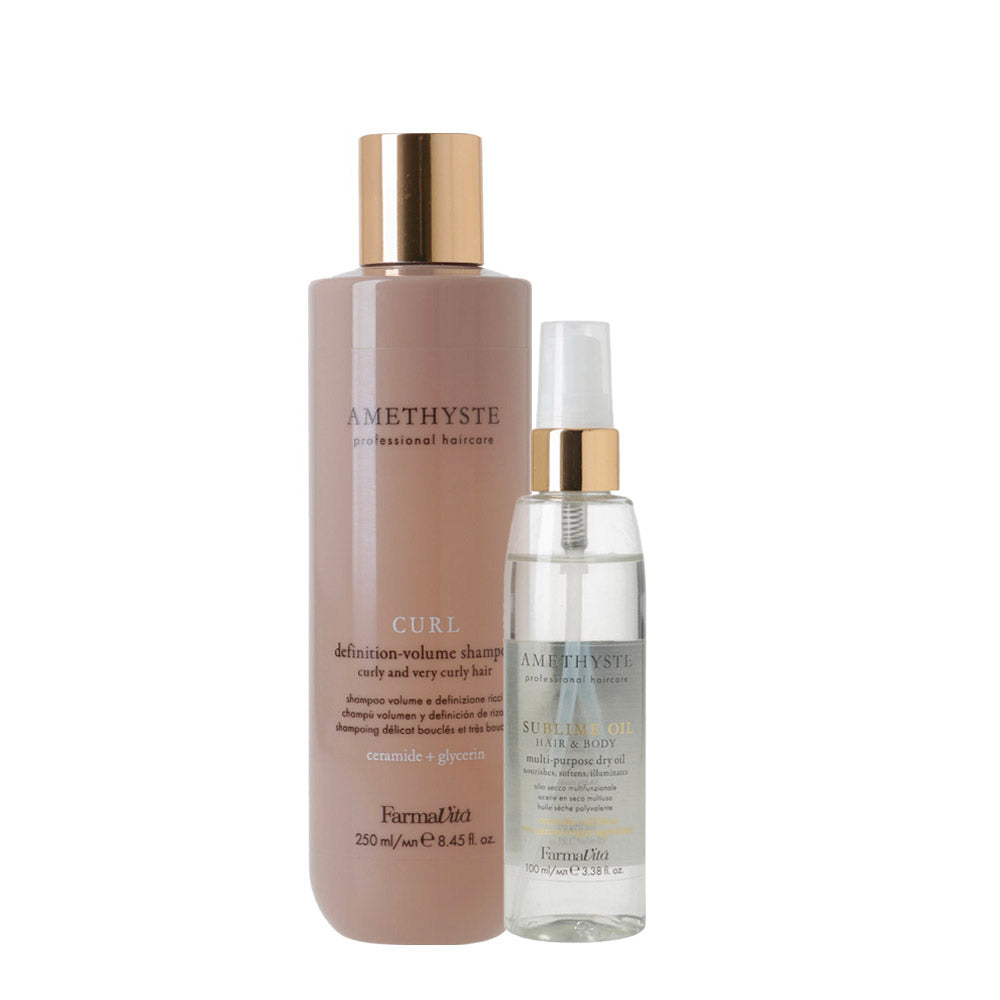 Amethyste Curl Definition-Volume Shampoo 250ml Sublime Oil Hair & Body 100ml
