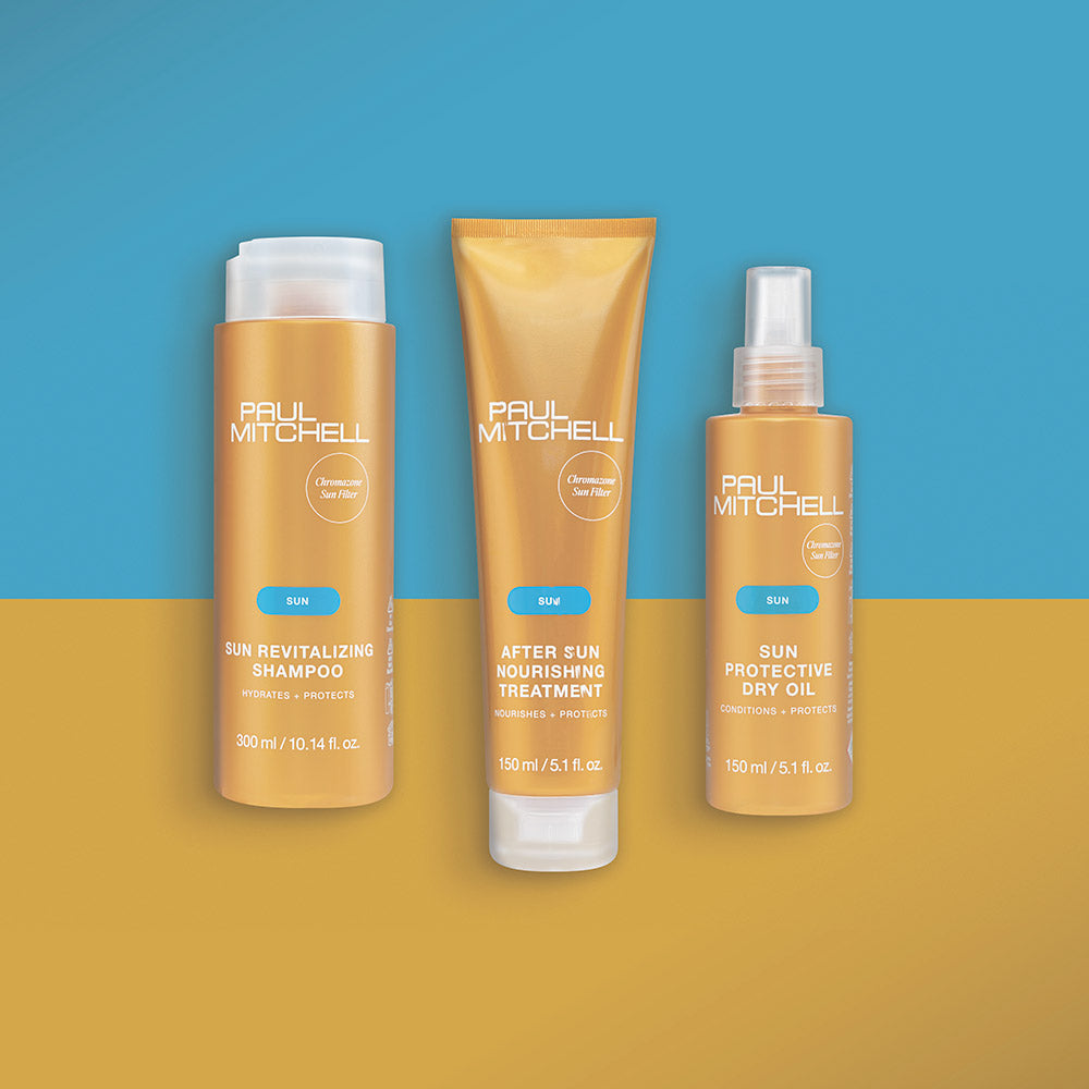Paul Mitchell Sun Revitalizing Shampoo 300ml After Sun Nourishing Treatment 150ml  Protective Dry Oil 150ml [all]