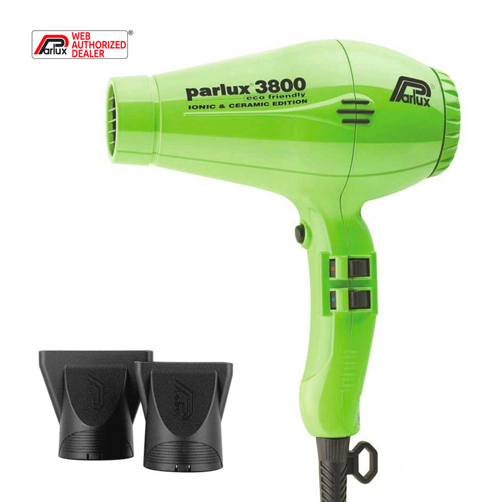 Parlux 3800 EcoFriendly Ionic & Ceramic Verte - sèche-cheveux