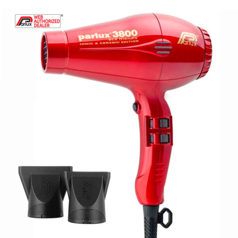 Parlux 3800 EcoFriendly Ionic & Ceramic - sèche-cheveux professionnel rouge