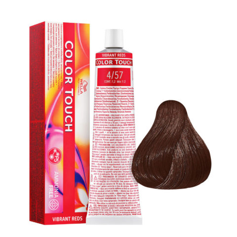 Color Touch Vibrant Reds 4/57 Marron Moyen Acajou Sable 60 ml - coloration semi-permanente sans ammoniaque