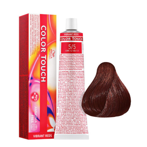 Wella Color Touch Vibrant Reds 5/5 Marron Clair Acajou 60 ml - coloration semi-permanente sans ammoniaque