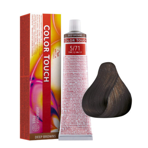 Wella Color Touch Deep Browns 5/71  Brun Clair Sable Cendré  60ml - couleur semi-permanente sans ammoniaque