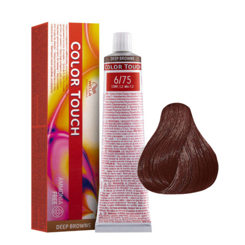 Wella Color Touch Deep Browns 6/75 Blond Foncé Sable Acajou 60ml - couleur semi-permanente sans ammoniaque