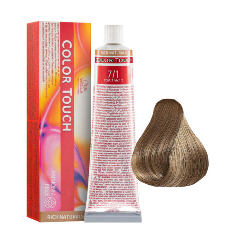 Wella Color Touch Rich Naturals 7/1  Blond Moyen Cendré 60ml - coloration semi-permanente sans ammoniaque