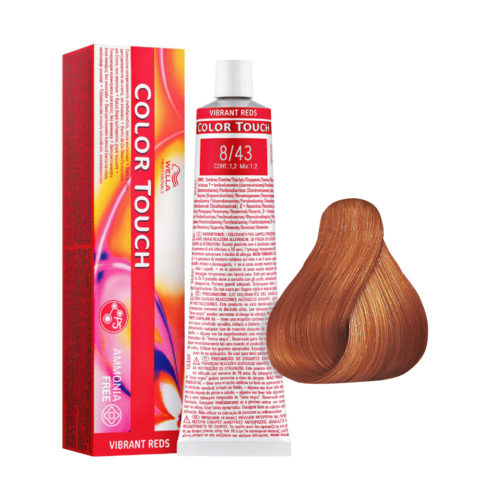 Wella Color Touch Vibrant Reds 8/43 Cuivre Clair Doré 60 ml - coloration semi-permanente sans ammoniaque