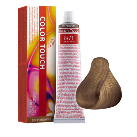 Wella Color Touch Deep Browns 8/71  Blond Clair Sable Cendré  60ml - couleur semi-permanente sans ammoniaque