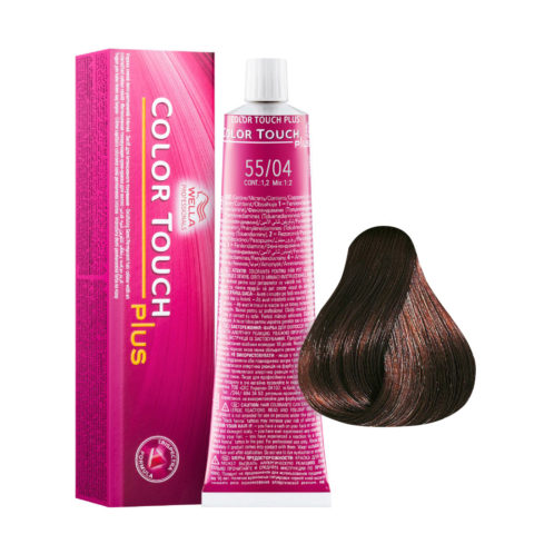 Wella Color Touch Plus 55/04 Marron Clair Intense Naturel Cuivre 60ml - coloration demi-permanente