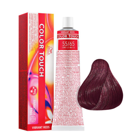 Wella Color Touch Vibrant Reds 55/65 Marron Clair Intense Violet Acajou 60ml -coloration semi-permanente sans ammoniaque