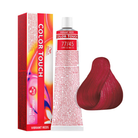 Wella Color Touch Vibrant Reds 77/45 Blond Moyen Intense Cuivre Acajou 60ml- coloration semi-permanente sans ammoniaque