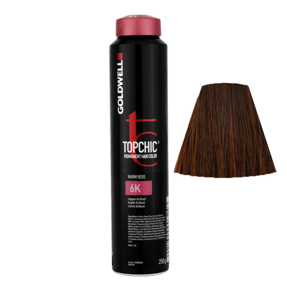 6K Cuivre brillant Goldwell Topchic Warm reds can 250gr