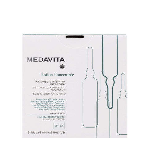 Medavita Lotion concentree Traitement intensif contre la chute des cheveux pH 3.5 13x6ml