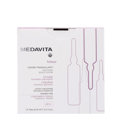 Medavita Cute Velour Soothing Scalp Lotion 12x6ml - lotion apaisante pour le cuir chevelu avec desquamation pH 6