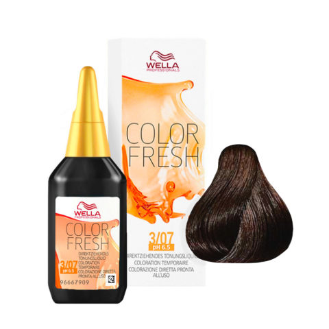 Wella Color Fresh 3/07 Châtain Foncé Sable Naturel 75 ml - rehausseur de couleur  sans ammoniac