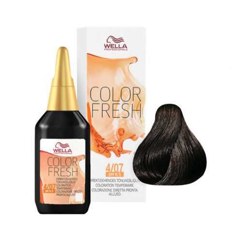 Wella Color Fresh 4/07 Châtain Moyen  Naturel Sable 75ml - rehausseur de couleur  sans ammoniac