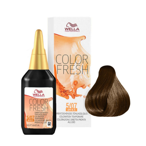 Wella Color Fresh 5/07 Châtain Clair  Naturel Sable 75ml - rehausseur de couleur  sans ammoniac