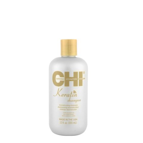 CHI Keratin Shampoo 355ml - shampooing restructurant anti-frisottis pour cheveux abîmés