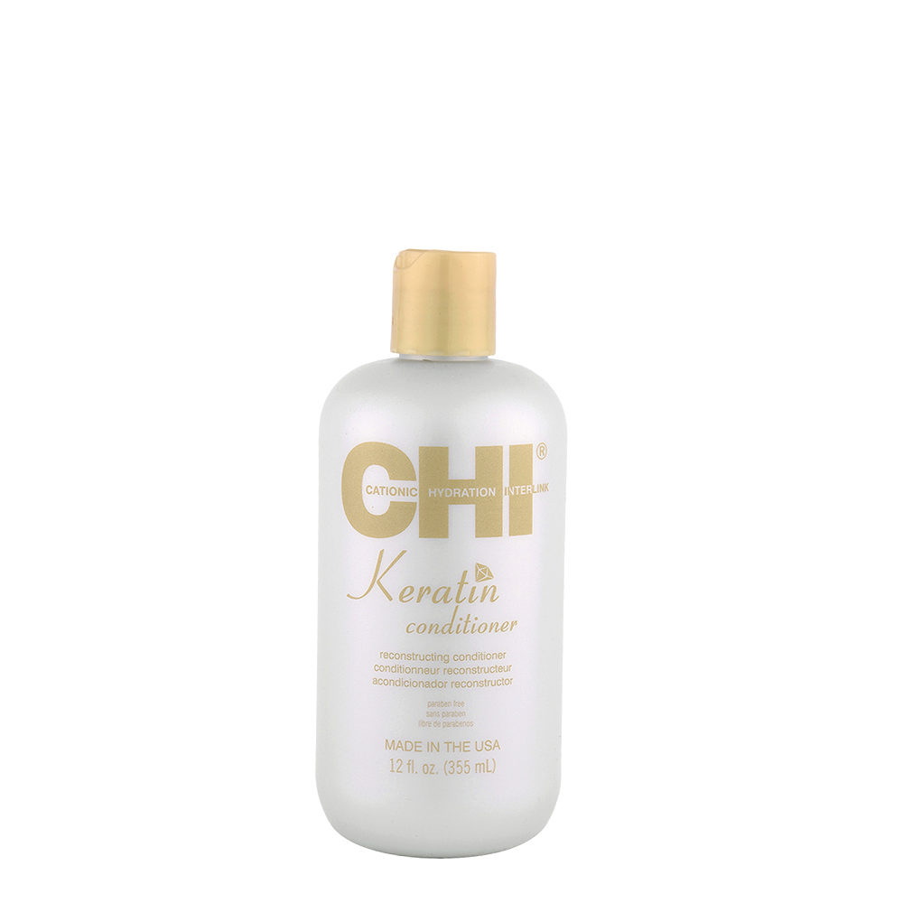 CHI Keratin Conditioner 355ml - après-shampooing restructurant anti-frisottis pour cheveux abîmés