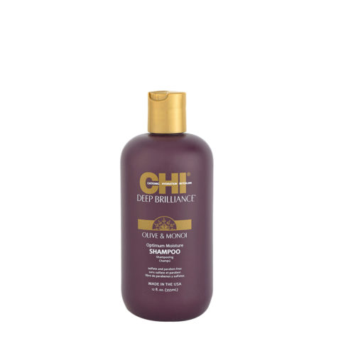 Deep Brilliance Olive & Monoi Optimum Moisture Shampoo 355ml - shampooing brillance hydratante