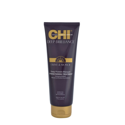 CHI Deep Brilliance Olive & Monoi Deep Protein Masque Strengthening Treatment 237ml - masque fortifiant