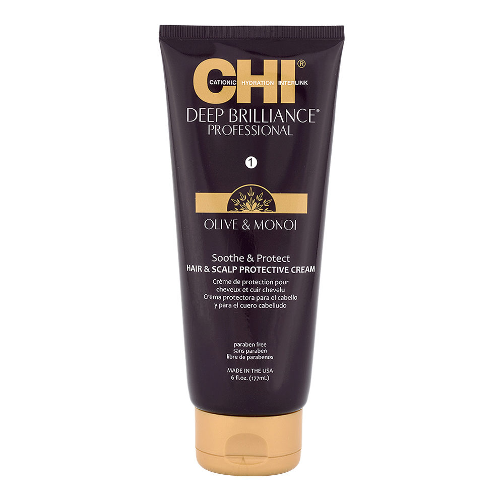 CHI Deep Brilliance Olive & Monoi Soothe & Protect Cream 177ml - crème protectrice pour le cuir chevelu et les cheveux