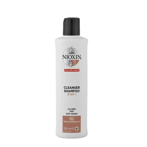 Nioxin System3 Cleanser Shampoo 300ml - shampooing pour cheveux colorés légèrement clairsemés