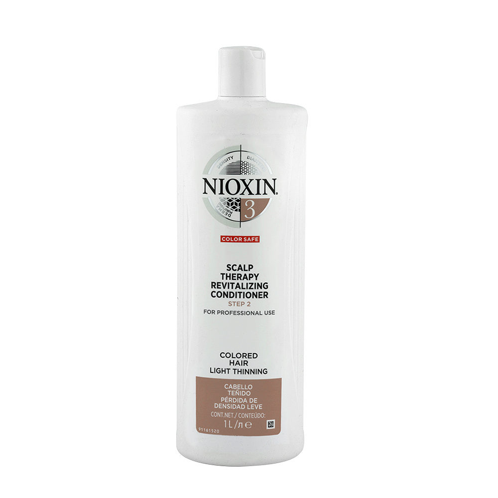 Nioxin System3 Scalp therapy Revitalizing conditioner 1000ml -après-shampooing pour cheveux colorés légèrement clairsemé