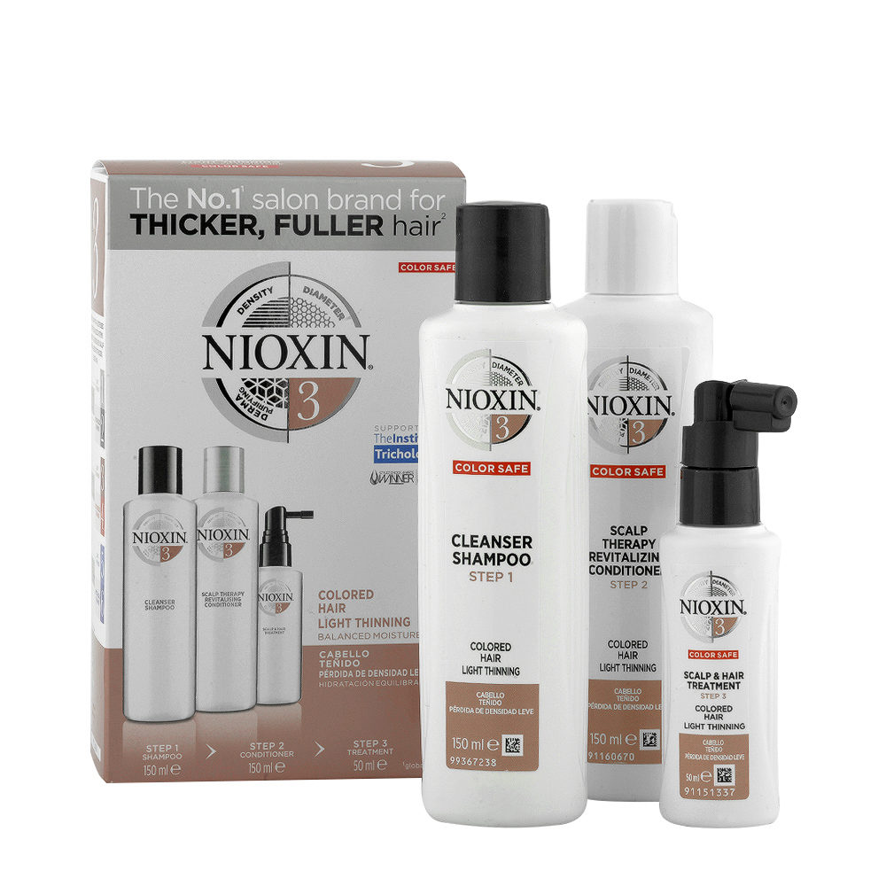 Nioxin System 3 Kit complet pour cheveux colorés et légèrement clairsemés