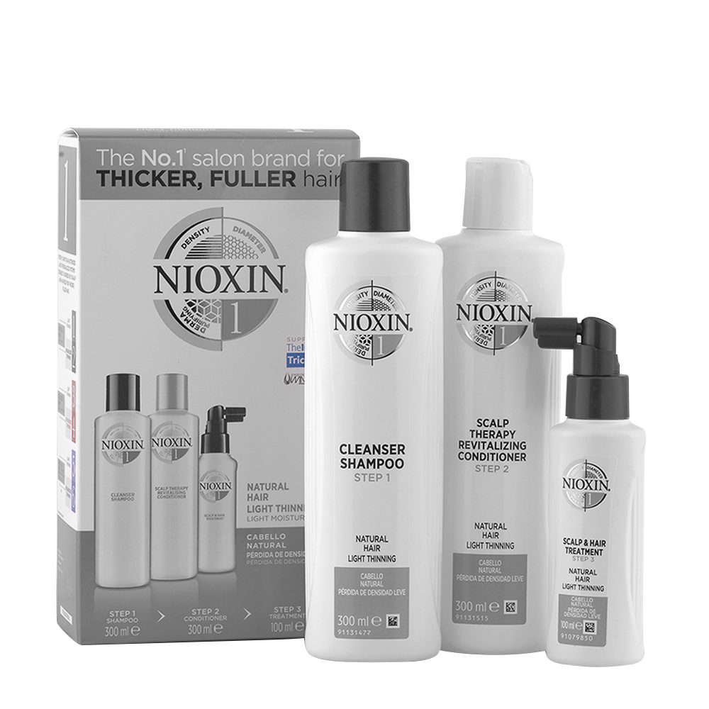 Nioxin System1 XXL Kit Antichute Shampooing 300ml + Conditioner 300ml + Traitement 100ml