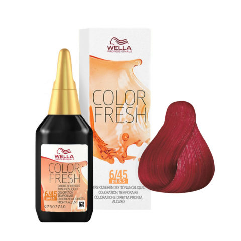 Wella Color Fresh 6/45 Blond Foncé Cuivré Acajou 75ml - rehausseur de couleur  sans ammoniac