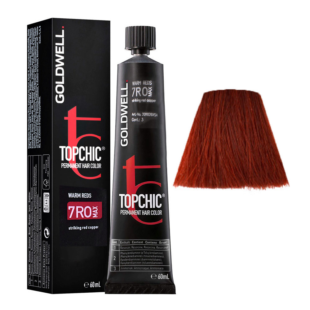 7RO MAX Cuivre rouge frappant Goldwell Topchic Warm reds tb 60ml