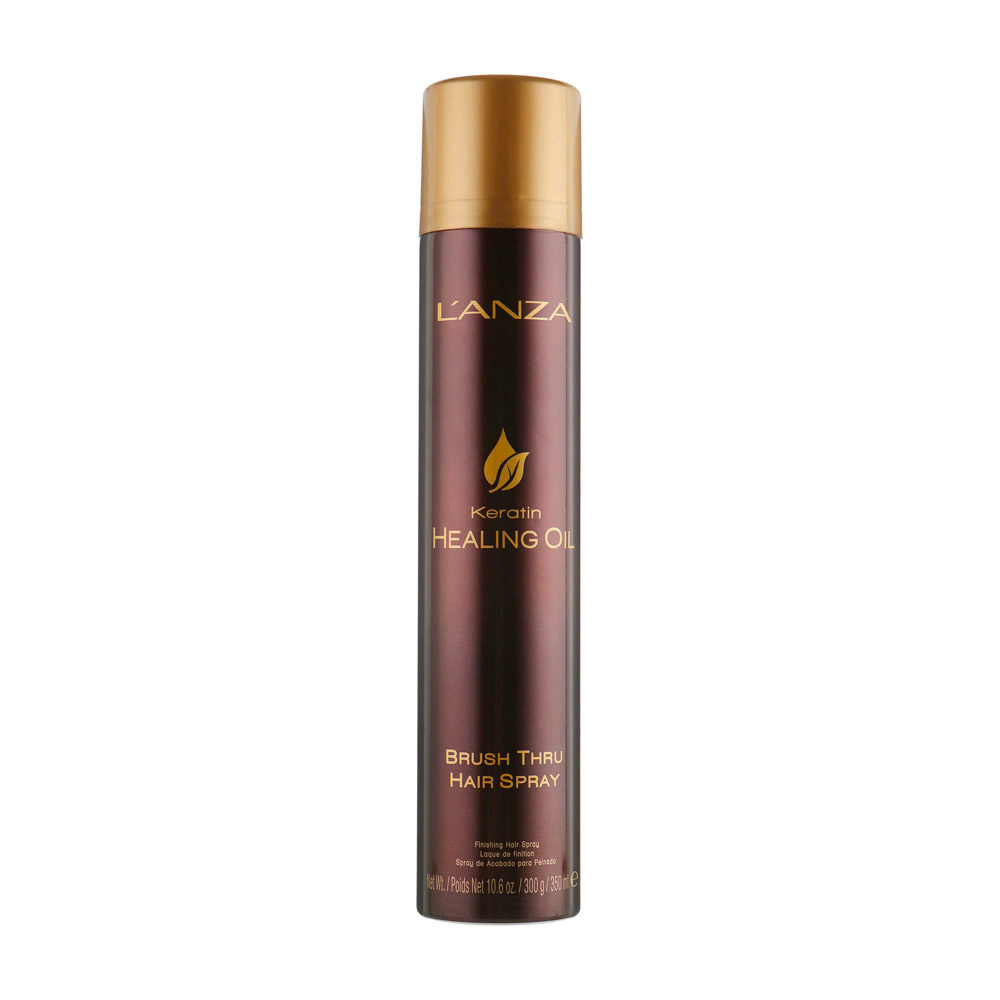 L' Anza Keratin Healing Oil  Brush Thru Hairspray 350ml - Laque tenue flexible