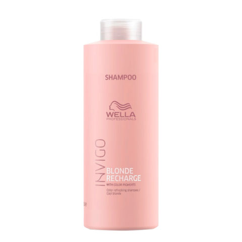 Wella Invigo Blonde Recharge Shampoo Cool Blonde 1000ml - shampooing anti-jaune