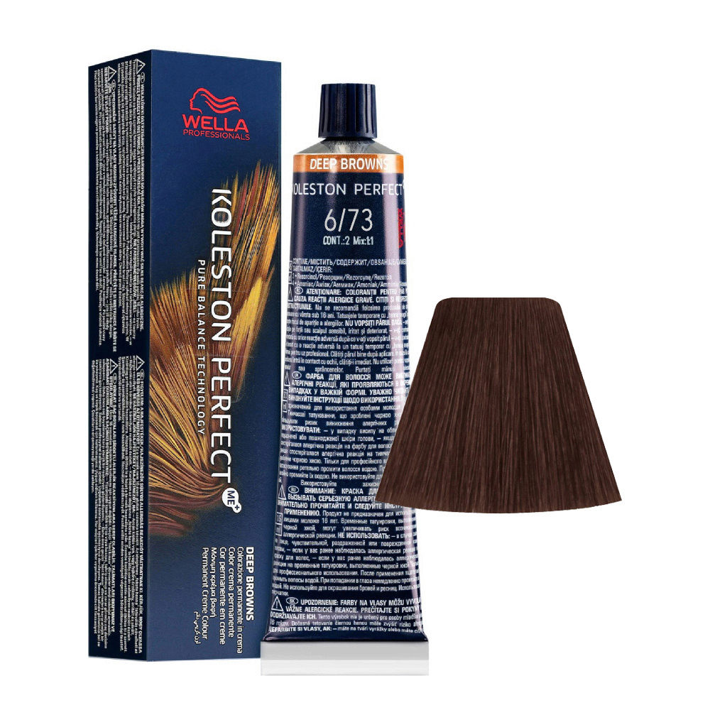 Wella Koleston Perfect Me+ Deep Browns 6/73 Blond Foncé Sable Doré 60ml - coloration permanente
