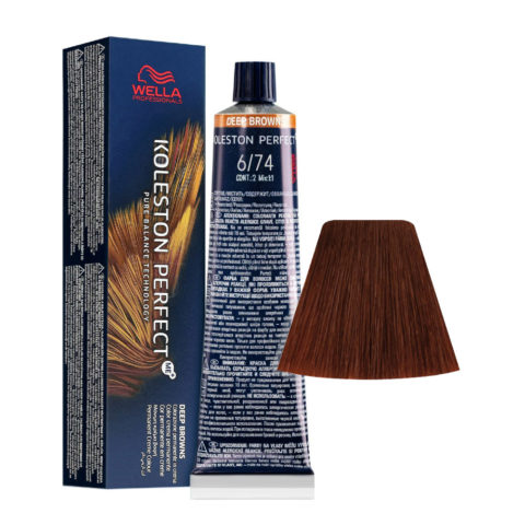 Wella Koleston perfect Me+ Deep Browns 6/74 Blond Foncé Sable Cuivre 60ml - coloration permanente