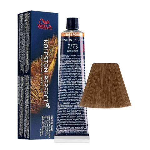 Wella Koleston Perfect Me+ Deep Browns 7/73 Blond Sable Doré Moyen 60 ml - coloration permanente