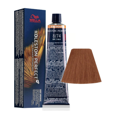 Koleston Perfect Me+ Deep Browns 8/74 Blond Clair Sable Cuivré 60 ml - coloration permanente