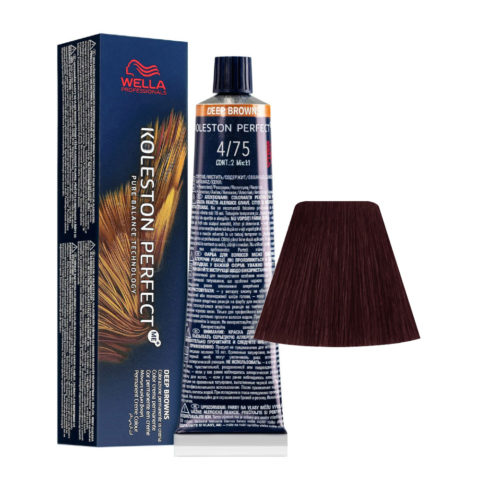 Wella Koleston Perfect Me+ Deep Browns 4/75 Marron Moyen Sable Acajou 60ml - coloration permanente