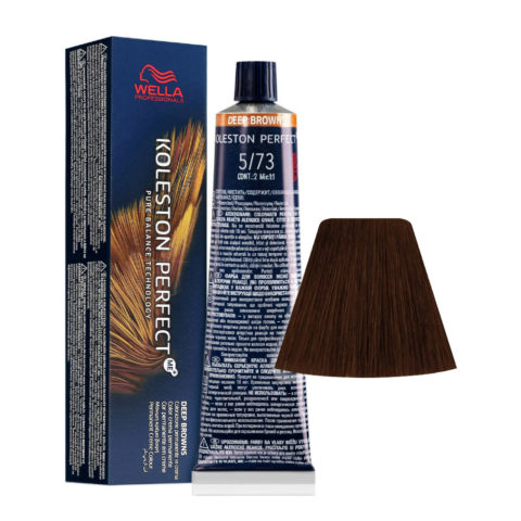 Wella Koleston Perfect Me+ Deep Browns 5/73 Marron Clair Sable Doré 60ml - coloration permanente