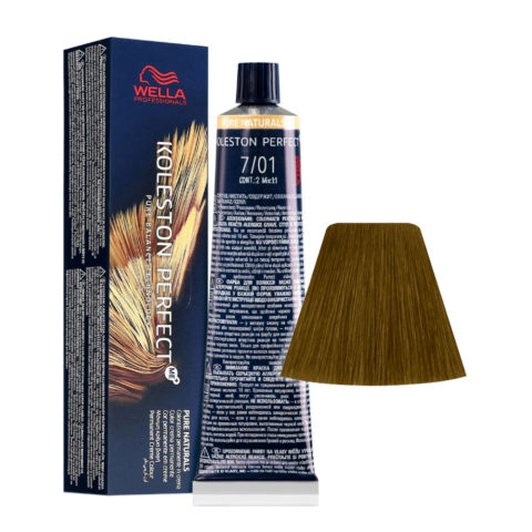 Wella Koleston Perfect Me+ Pure Naturals 7/01 Blond Cendré Naturel Moyen 60ml - coloration permanente